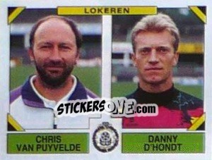 Sticker Chris Van Puyvelde / Danny D'Hondt - Football Belgium 1994-1995 n. 448 - Panini