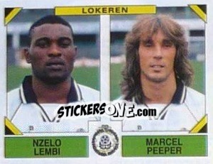 Sticker Nzelo Lembi / Marcel Peeper - Football Belgium 1994-1995 n. 452 - Panini