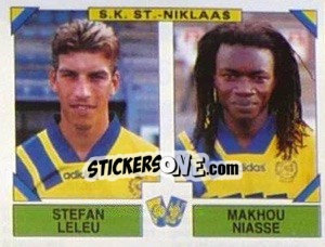 Sticker Stefan Leleu / Makhou Niasse - Football Belgium 1994-1995 - Panini