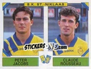 Cromo Peter Jacobs / Claude Rousseau - Football Belgium 1994-1995 - Panini