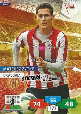Cromo Mateusz Żytko - T-Mobile Ekstraklasa 2013-2014. Adrenalyn XL n. 4 - Panini