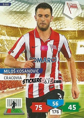 Sticker Miloš Kosanovic - T-Mobile Ekstraklasa 2013-2014. Adrenalyn XL n. 5 - Panini