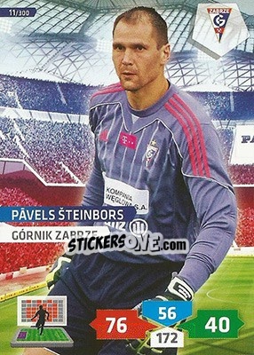 Sticker Pāvels Šteinbors - T-Mobile Ekstraklasa 2013-2014. Adrenalyn XL n. 11 - Panini