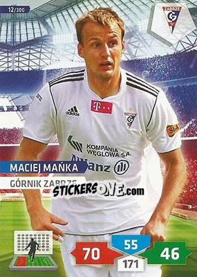 Sticker Maciej Mańka - T-Mobile Ekstraklasa 2013-2014. Adrenalyn XL n. 12 - Panini