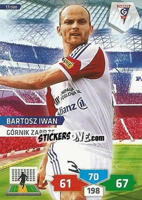 Sticker Bartosz Iwan - T-Mobile Ekstraklasa 2013-2014. Adrenalyn XL n. 17 - Panini