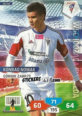 Sticker Konrad Nowak - T-Mobile Ekstraklasa 2013-2014. Adrenalyn XL n. 20 - Panini