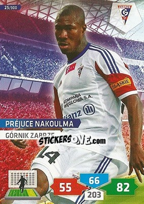 Sticker Prejuce Nakoulma - T-Mobile Ekstraklasa 2013-2014. Adrenalyn XL n. 25 - Panini