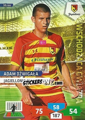 Sticker Adam Dźwigała - T-Mobile Ekstraklasa 2013-2014. Adrenalyn XL n. 30 - Panini