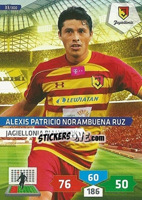 Sticker Alexis Patricio Norambuena Ruz - T-Mobile Ekstraklasa 2013-2014. Adrenalyn XL n. 33 - Panini