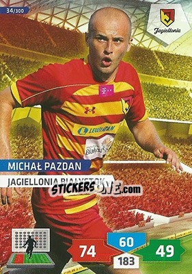 Sticker Michał Pazdan - T-Mobile Ekstraklasa 2013-2014. Adrenalyn XL n. 34 - Panini