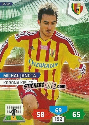Figurina Michał Janota - T-Mobile Ekstraklasa 2013-2014. Adrenalyn XL n. 51 - Panini