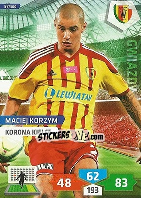 Cromo Maciej Korzym - T-Mobile Ekstraklasa 2013-2014. Adrenalyn XL - Panini
