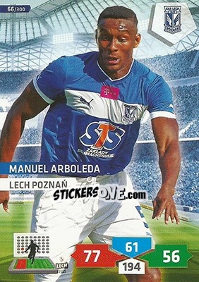 Sticker Manuel Arboleda - T-Mobile Ekstraklasa 2013-2014. Adrenalyn XL n. 66 - Panini