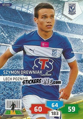 Sticker Szymon Drewniak - T-Mobile Ekstraklasa 2013-2014. Adrenalyn XL n. 67 - Panini