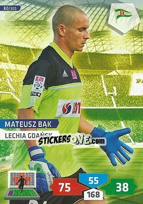 Sticker Mateusz Bąk - T-Mobile Ekstraklasa 2013-2014. Adrenalyn XL n. 80 - Panini
