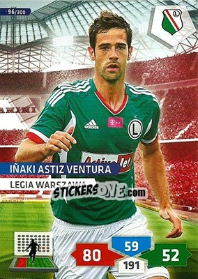 Cromo Iñaki Astiz Ventura - T-Mobile Ekstraklasa 2013-2014. Adrenalyn XL - Panini