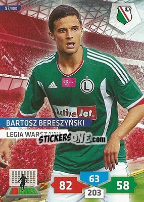 Sticker Bartosz Bereszyński - T-Mobile Ekstraklasa 2013-2014. Adrenalyn XL n. 97 - Panini