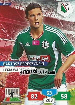 Cromo Bartosz Bereszyński - T-Mobile Ekstraklasa 2013-2014. Adrenalyn XL - Panini