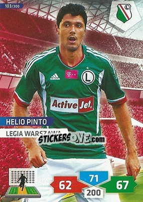 Sticker Helio Pinto - T-Mobile Ekstraklasa 2013-2014. Adrenalyn XL n. 103 - Panini