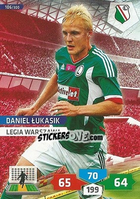 Sticker Daniel Łukasik - T-Mobile Ekstraklasa 2013-2014. Adrenalyn XL n. 106 - Panini