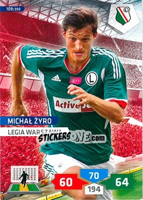 Sticker Michał Żyro - T-Mobile Ekstraklasa 2013-2014. Adrenalyn XL - Panini