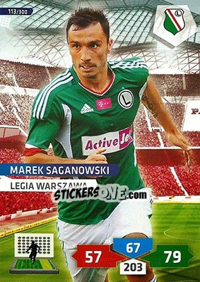 Cromo Marek Saganowski - T-Mobile Ekstraklasa 2013-2014. Adrenalyn XL n. 113 - Panini