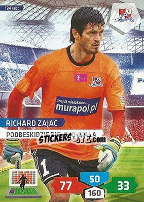 Sticker Richard Zajac - T-Mobile Ekstraklasa 2013-2014. Adrenalyn XL n. 134 - Panini