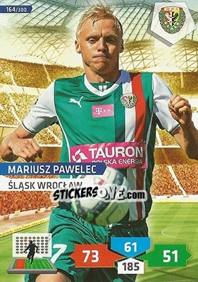 Sticker Mariusz Pawelec - T-Mobile Ekstraklasa 2013-2014. Adrenalyn XL n. 164 - Panini