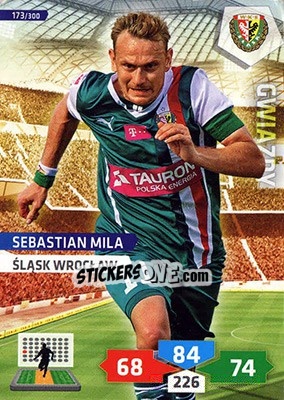 Sticker Sebastian Mila - T-Mobile Ekstraklasa 2013-2014. Adrenalyn XL n. 173 - Panini