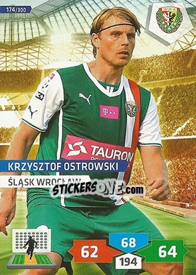 Figurina Krzysztof Ostrowski - T-Mobile Ekstraklasa 2013-2014. Adrenalyn XL n. 174 - Panini