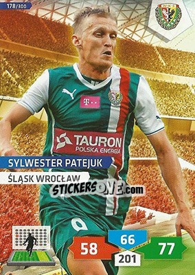 Sticker Sylwester Patejuk - T-Mobile Ekstraklasa 2013-2014. Adrenalyn XL n. 178 - Panini