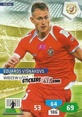 Sticker Eduards Višņakovs - T-Mobile Ekstraklasa 2013-2014. Adrenalyn XL n. 188 - Panini