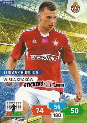 Cromo Lukasz Burliga - T-Mobile Ekstraklasa 2013-2014. Adrenalyn XL n. 193 - Panini