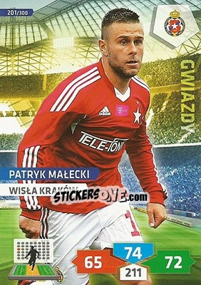 Sticker Patryk Małecki - T-Mobile Ekstraklasa 2013-2014. Adrenalyn XL n. 201 - Panini