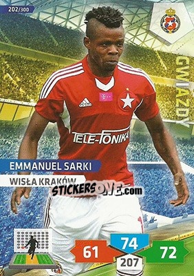Sticker Emmanuel Sarki - T-Mobile Ekstraklasa 2013-2014. Adrenalyn XL n. 202 - Panini