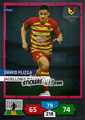 Sticker Dawid Plizga - T-Mobile Ekstraklasa 2013-2014. Adrenalyn XL n. 237 - Panini