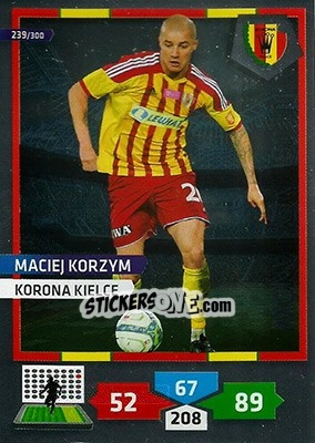 Sticker Maciej Korzym - T-Mobile Ekstraklasa 2013-2014. Adrenalyn XL n. 239 - Panini