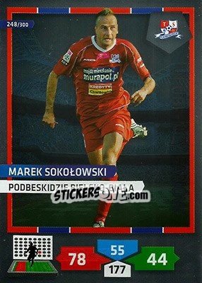 Sticker Marek Sokołowski - T-Mobile Ekstraklasa 2013-2014. Adrenalyn XL n. 248 - Panini