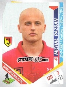 Sticker Pazdan - Ekstraklasa 2013-2014 n. 63 - Panini
