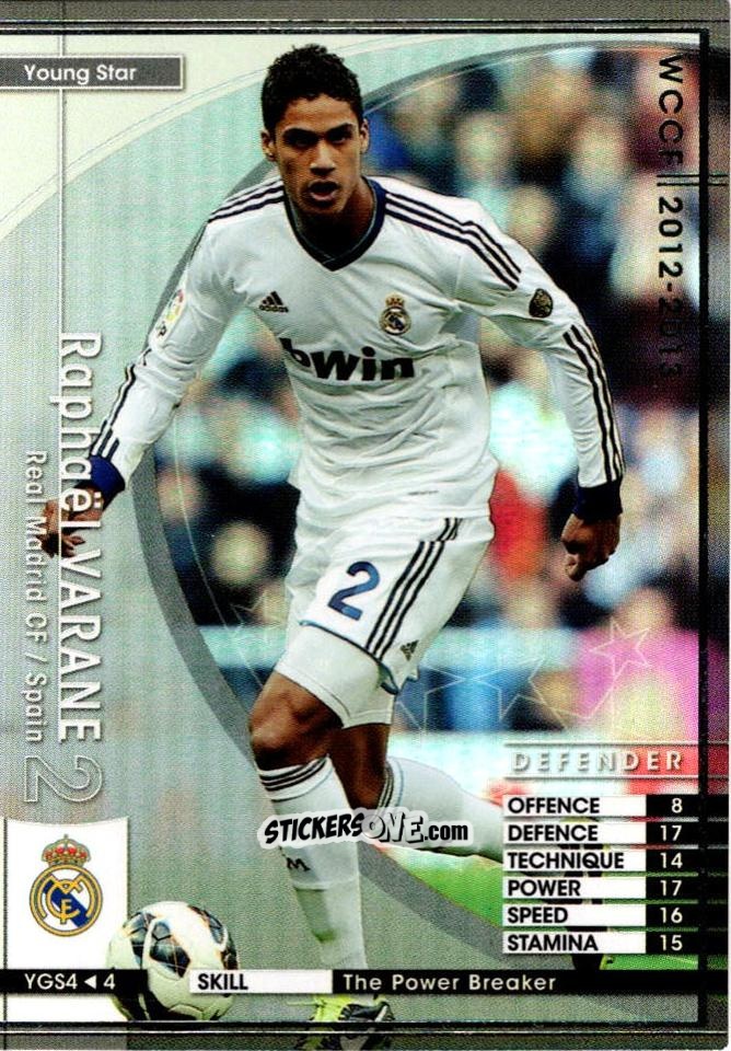 Sticker Raphaël Varane - Sega World Club Champion Football 2012-2013
 n. YGS4 - Panini