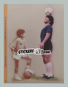 Sticker Maradona Ieri E Oggi - Promofigus Maradona El Mejor Jugador Del Siglo n. 1 - NO EDITOR