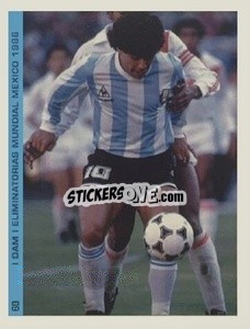 Sticker Maradona Con L'Argentina 1986 - Promofigus Maradona El Mejor Jugador Del Siglo n. 60 - NO EDITOR