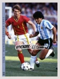 Sticker Maradona Argentina Spagna 1982 - Promofigus Maradona El Mejor Jugador Del Siglo n. 83 - NO EDITOR