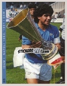 Sticker Maradona Con La Coppa Uefa - Promofigus Maradona El Mejor Jugador Del Siglo n. 85 - NO EDITOR