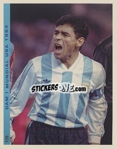 Sticker Maradona - Usa 1994 - Promofigus Maradona El Mejor Jugador Del Siglo n. 109 - NO EDITOR