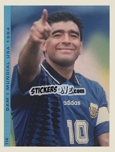 Sticker Maradona - Usa 1994 - Promofigus Maradona El Mejor Jugador Del Siglo n. 114 - NO EDITOR