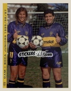Sticker Diego Maradona Al Boca Juniors 1997 - Promofigus Maradona El Mejor Jugador Del Siglo n. 123 - NO EDITOR