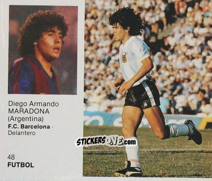 Figurina Diego Armando Maradona - Ases del Deporte Mundial 1983
 n. 48 - BRUGUERA