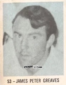 Sticker James Peter Greaves - El Libro de Los Mundiales 1977
 n. 53 - SUPERCOLLECION