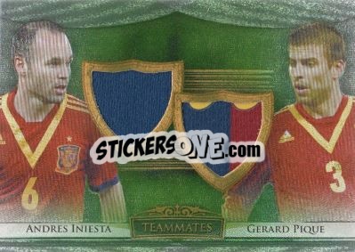 Sticker Andres Iniesta / Gerard Pique - World Football UNIQUE 2014 - Futera